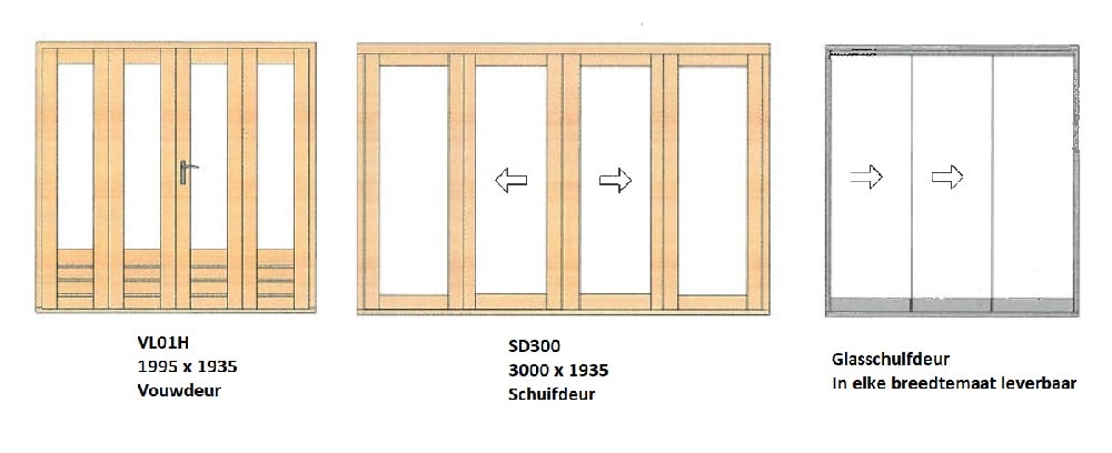 vouw schuif en glasschuifwanden