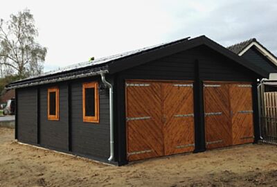 Dubbele houten garage XL - 600x900 -  44mm