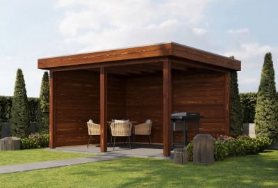 LSG283835N00102 Veranda Egmond 388x350cm – Bruin geolied
