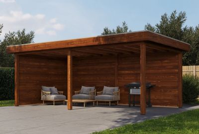 LSG285835N00102 Veranda Vlissingen 488x350cm – Bruin geolied