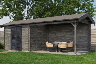 Lugarde Select blokhut Borne met overkapping 300x250cm + 400cm 4