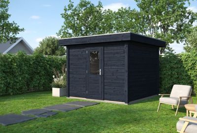 Lugarde Select blokhut Groningen 300x300cm - Zwarte olie  1